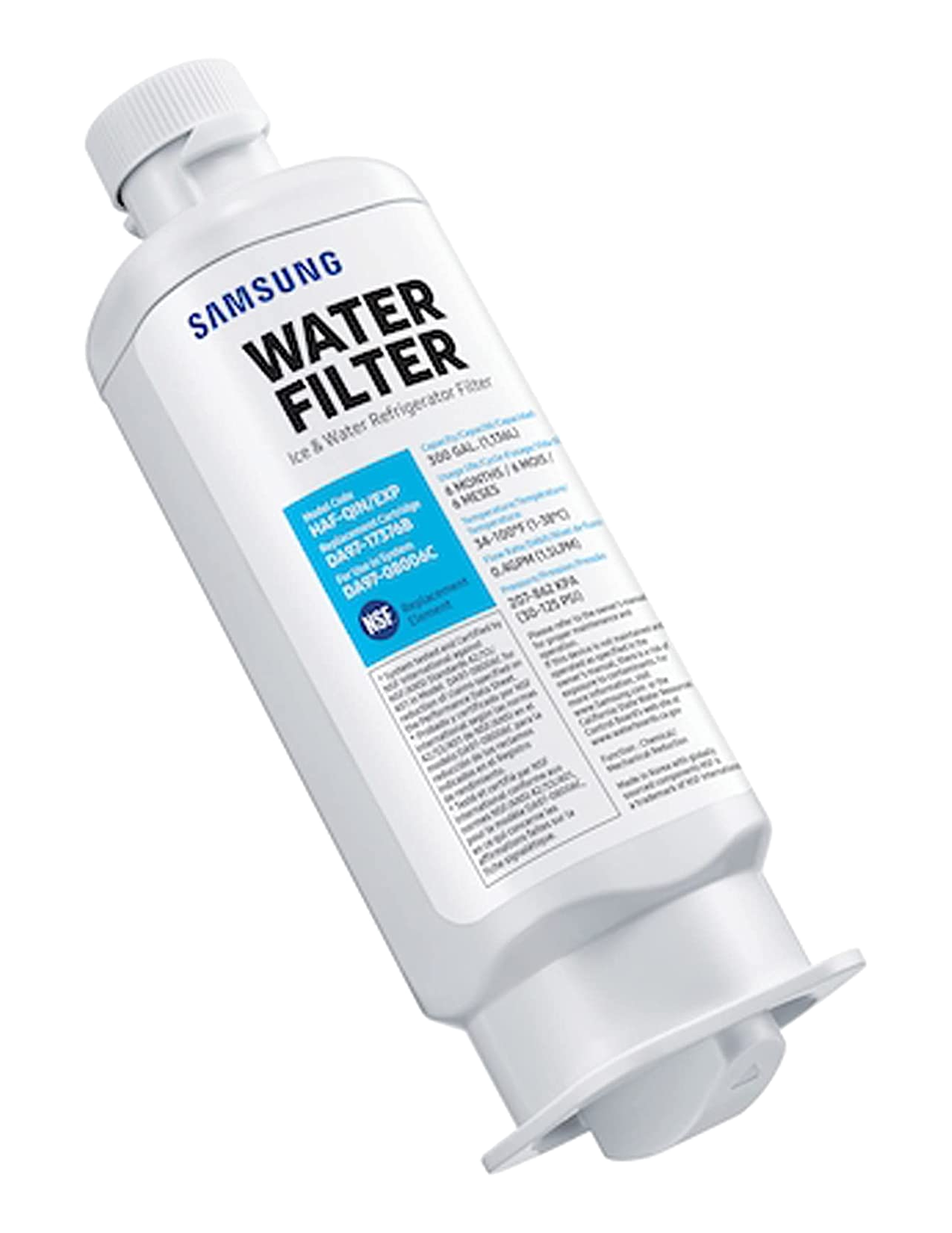 Weier Samsung Wasserfilter fr Khlschrnk mit Aufschrift.