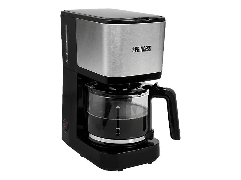 PRINCESS Compact 12 - Filterkaffeemaschine (Schwarz/Silber)