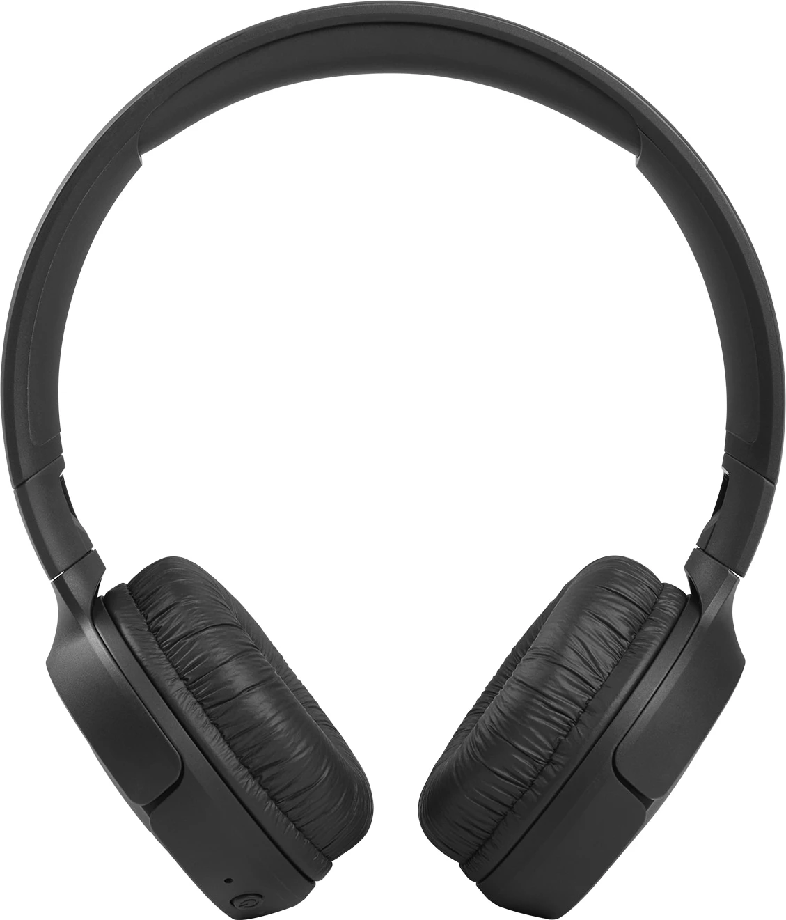 Cuffie JBL nere, vista dall'alto. Cuscinetti auricolari e archetto imbottiti visibili.