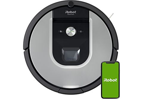 Robot aspirador - iRobot® Roomba® 965, Recarga/ reanuda, Sugerencias personalizadas, Asistentes de voz, Gris