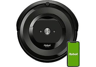 Robot aspirador - iRobot Roomba e5158, 90 min, 0.6 l, 2 cepillos multisuperficie, 1 cepillo bordes, Negro