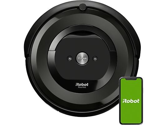 Robot aspirador - iRobot Roomba e5158, 90 min, 0.6 l, 2 cepillos multisuperficie, 1 cepillo bordes, Negro