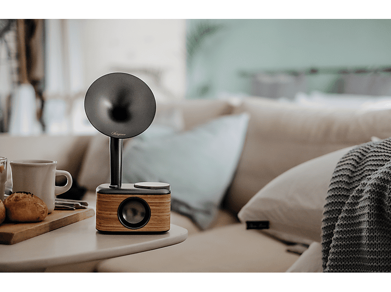 Sangean CP-100D DAB+ / FM-RDS / Bluetooth / AUX Digital Retro Design Gramophone Radio, Light Wood-Grey — Foto 5 von 5