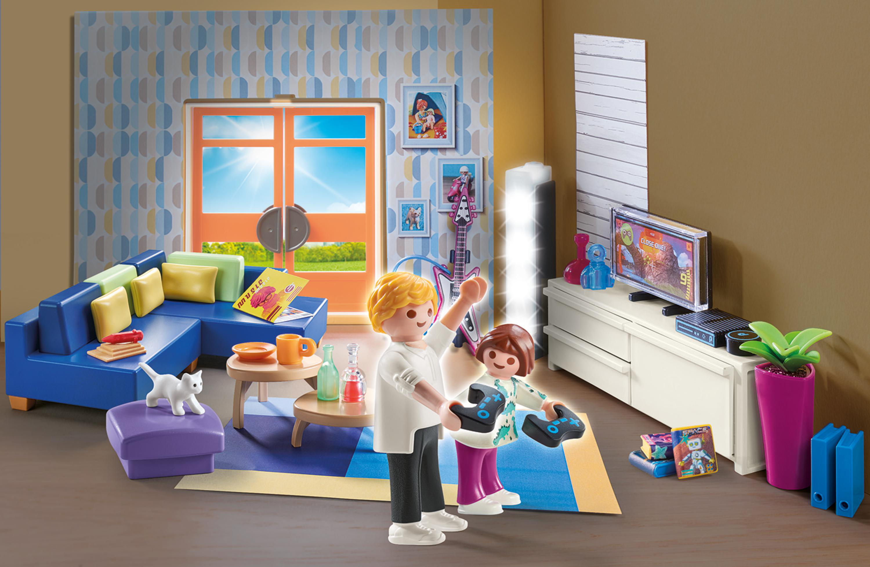 PLAYMOBIL 70989 Wohnzimmr Spielset, Mehrfarbig