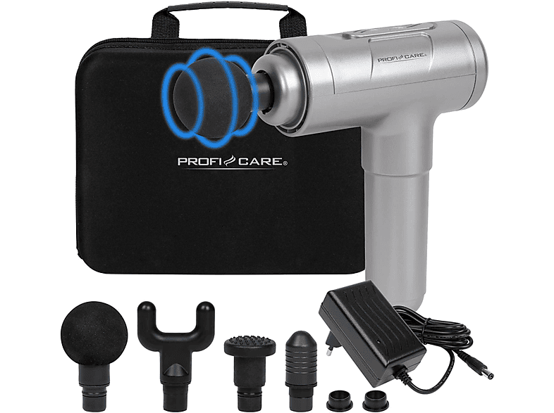 Profi Care PC-MP 3087 Massagepistole, mit 4 Aufsätzen, Silber — Foto 2 von 6