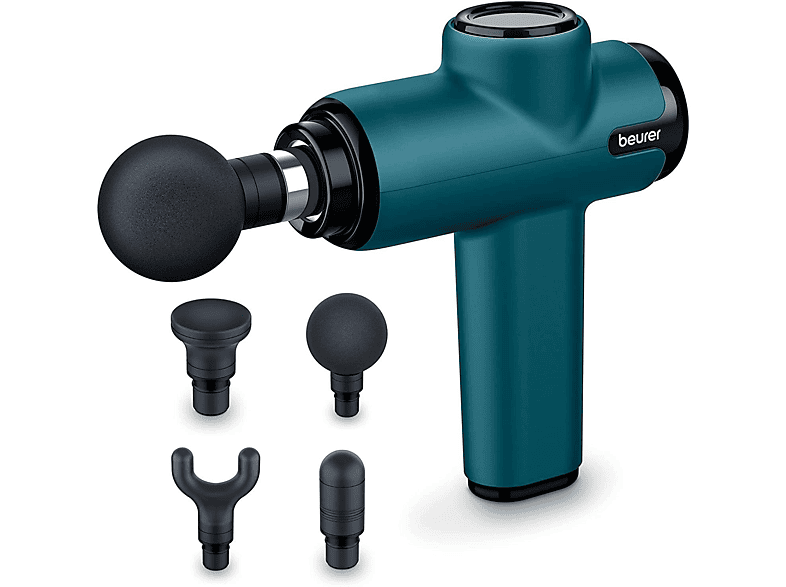 Beurer MG99 PhysioLine Massagepistole, mit 4 Aufsätzen, Grün