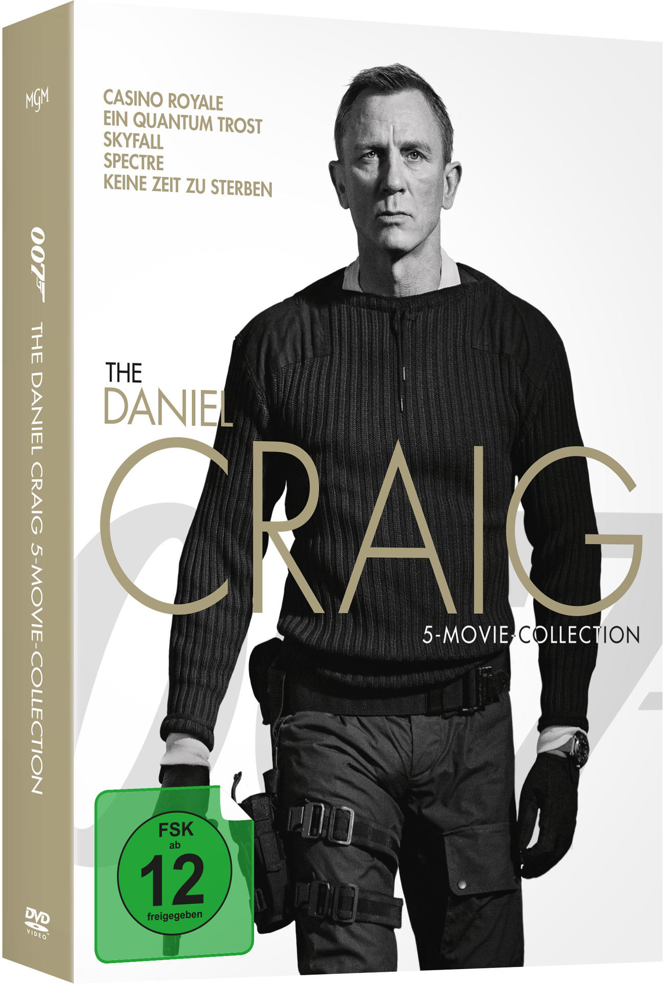Daniel Craig auf einem Filmplakat. 007-Film-Sammlung, DVD-Box-Set, mit Bewertung.