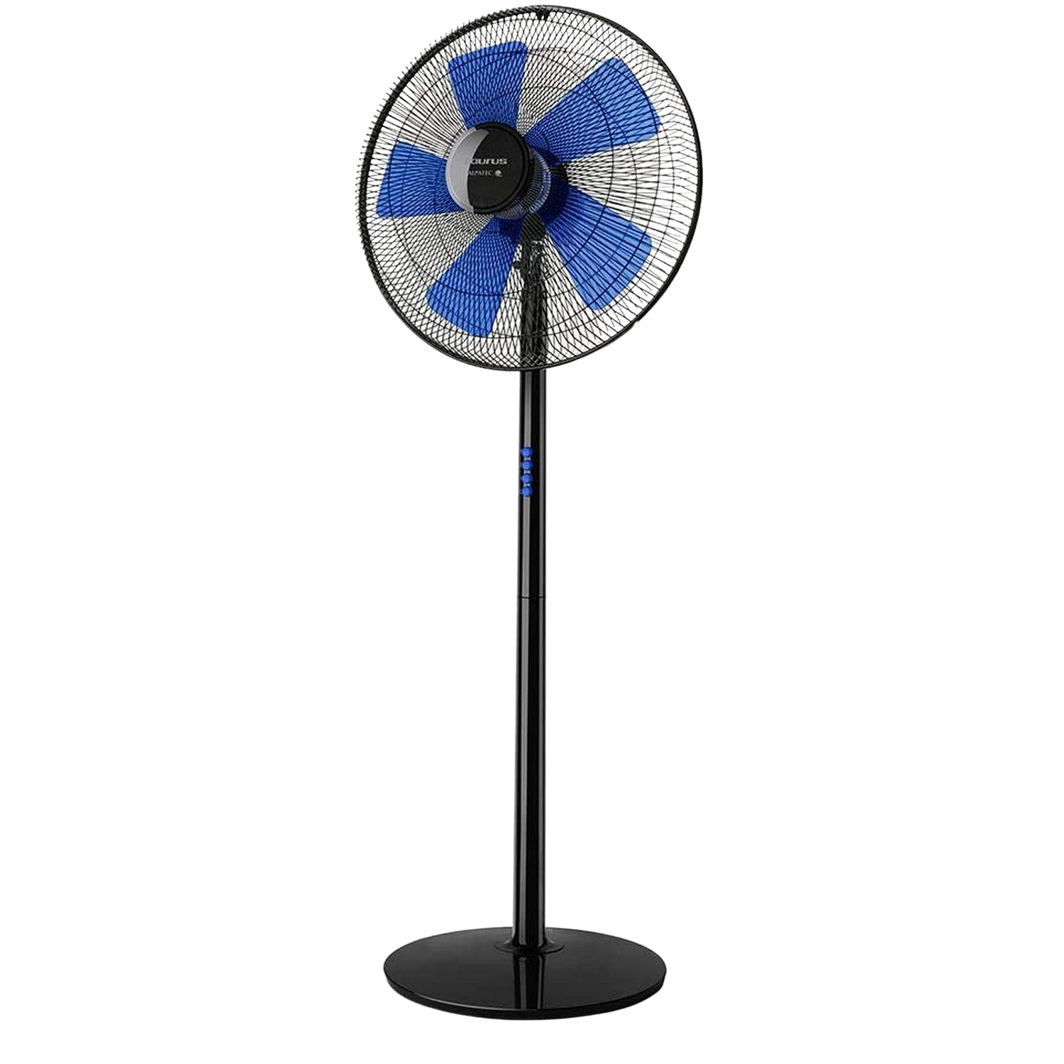 Ventilador de pie - Taurus Boreal 16C Elegance, 60 W, 5 aspas, 3 velocidades, Sistema de oscilación e inclinación. Silencioso.Azul y negro