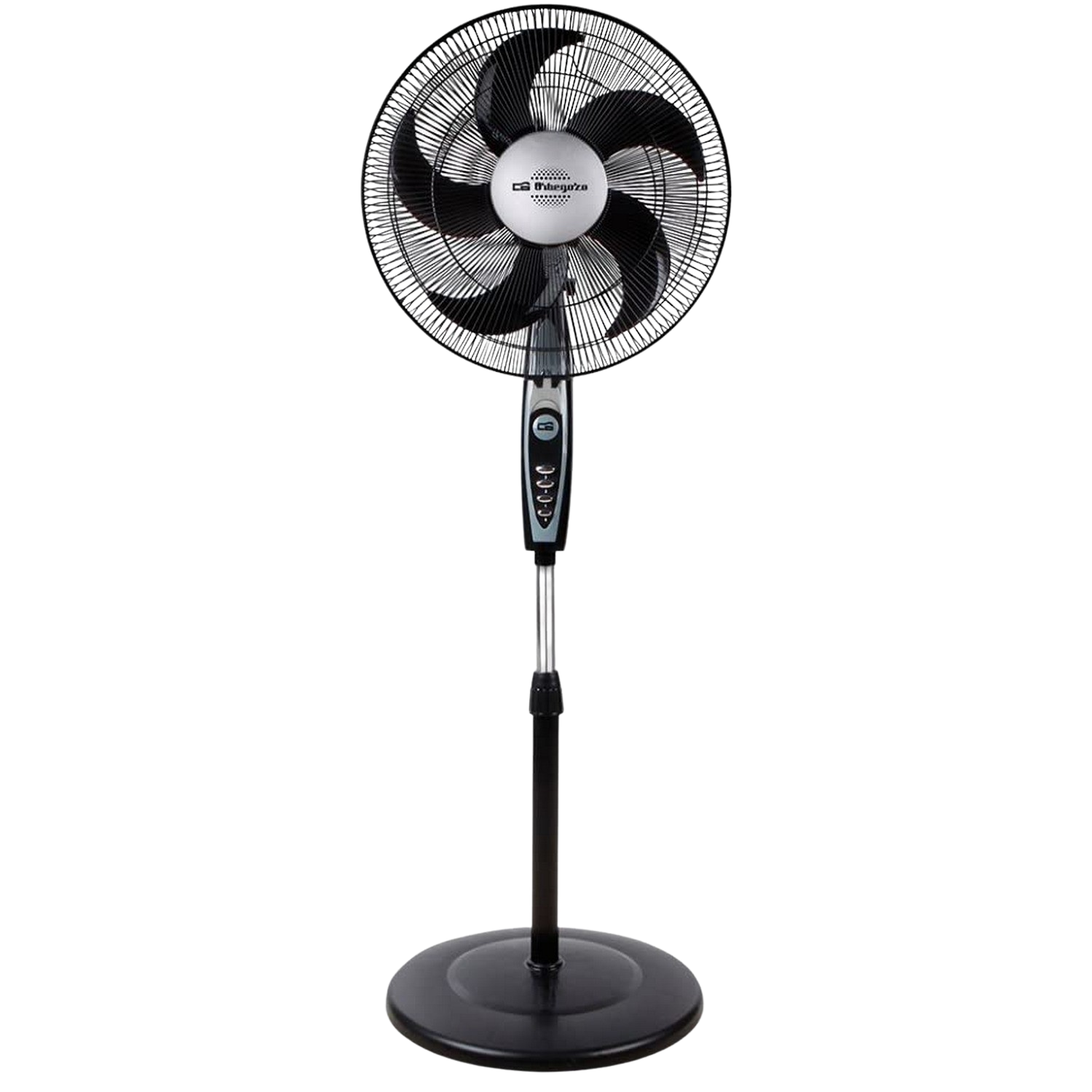 Ventilador de pie - Orbegozo SF0149, 40 cm, 5 aspas, 3 niveles, Oscilante, Negro