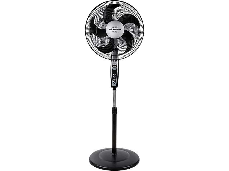 REACONDICIONADO Seminuevo(*) Ventilador de pie - Orbegozo SF0149, 40 cm, 5 aspas, 3 niveles, Oscilante, Negro