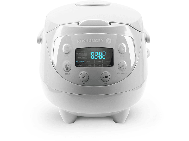 Reishunger Digitaler Reiskocher (350 Watt, 0,6 l, Grau)