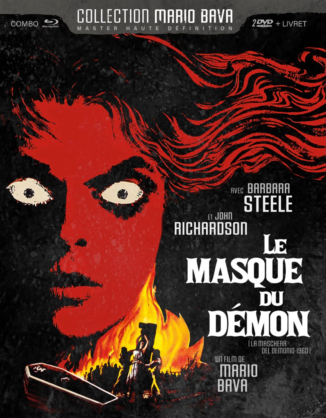 Affiche de film avec un visage de femme, rouge et noir, et texte en français.