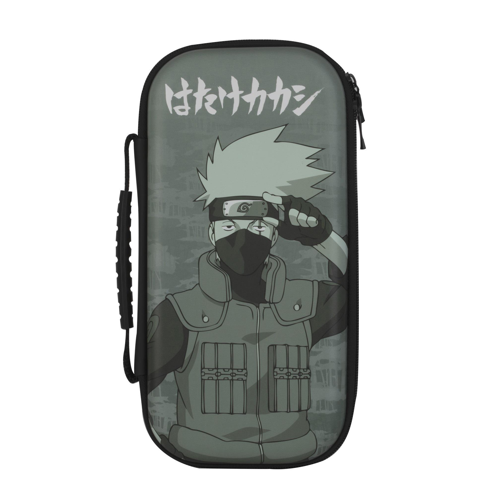 Naruto-Federmäppchen mit Kakashi. Das Etui ist grau und schwarz.
