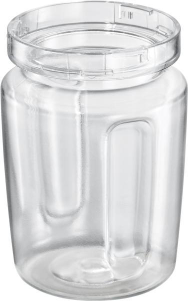 Ein klares Glas mit breiter Öffnung und Deckel, ideal zur Aufbewahrung oder Präsentation.
