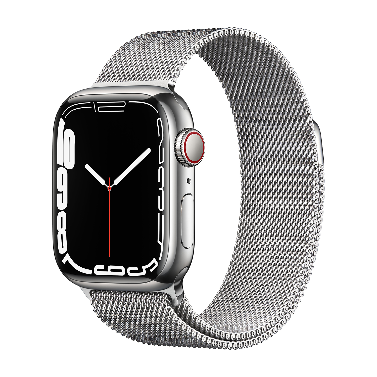 Apple Watch Series 7 GPS+Cellular 41mm in acciaio argento - Loop Maglia Milanese