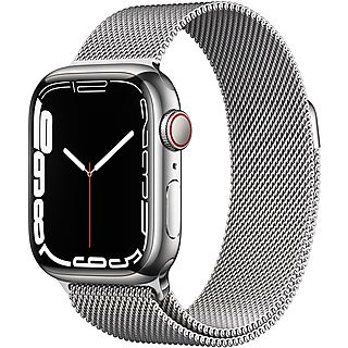 APPLE Watch Series 7 GPS+Cellular 41mm in acciaio argento - Loop Maglia Milanese argento