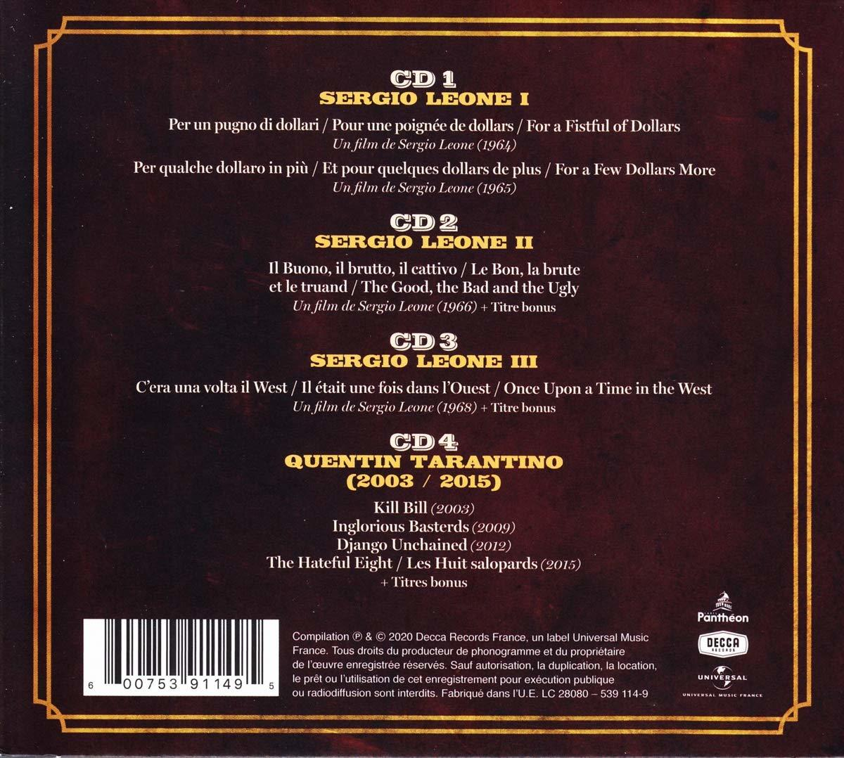 CD tok Sergio Leone több filmjének címével. A borítón francia szöveg található.