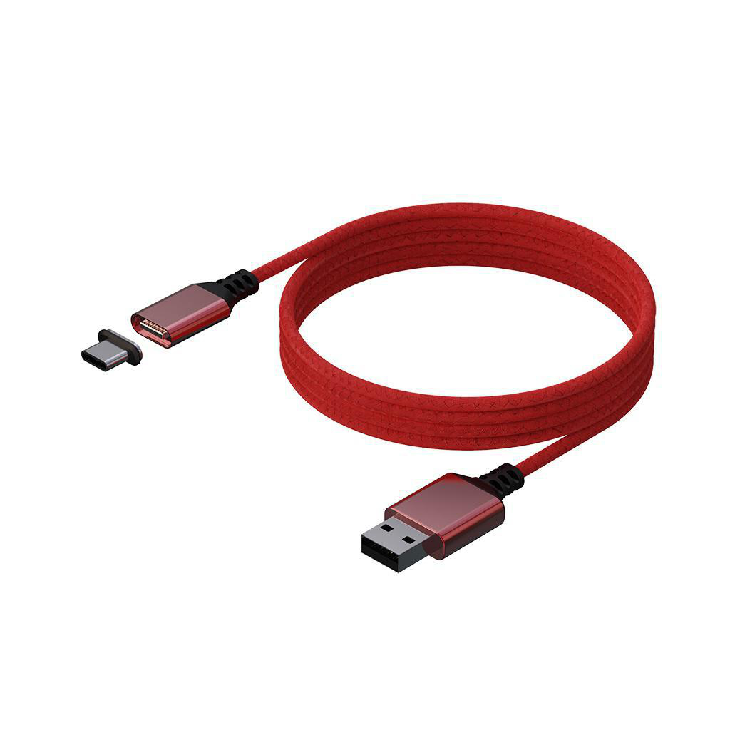 3 Ladekabel für KONIX Ladekabel, rot m, Magnetisches Rot PS5, / Datenkabel