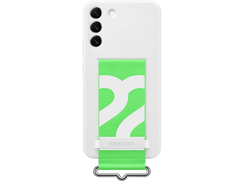 Samsung Galaxy S22 + Kayışlı Silikon Telefon Kılıfı Beyaz