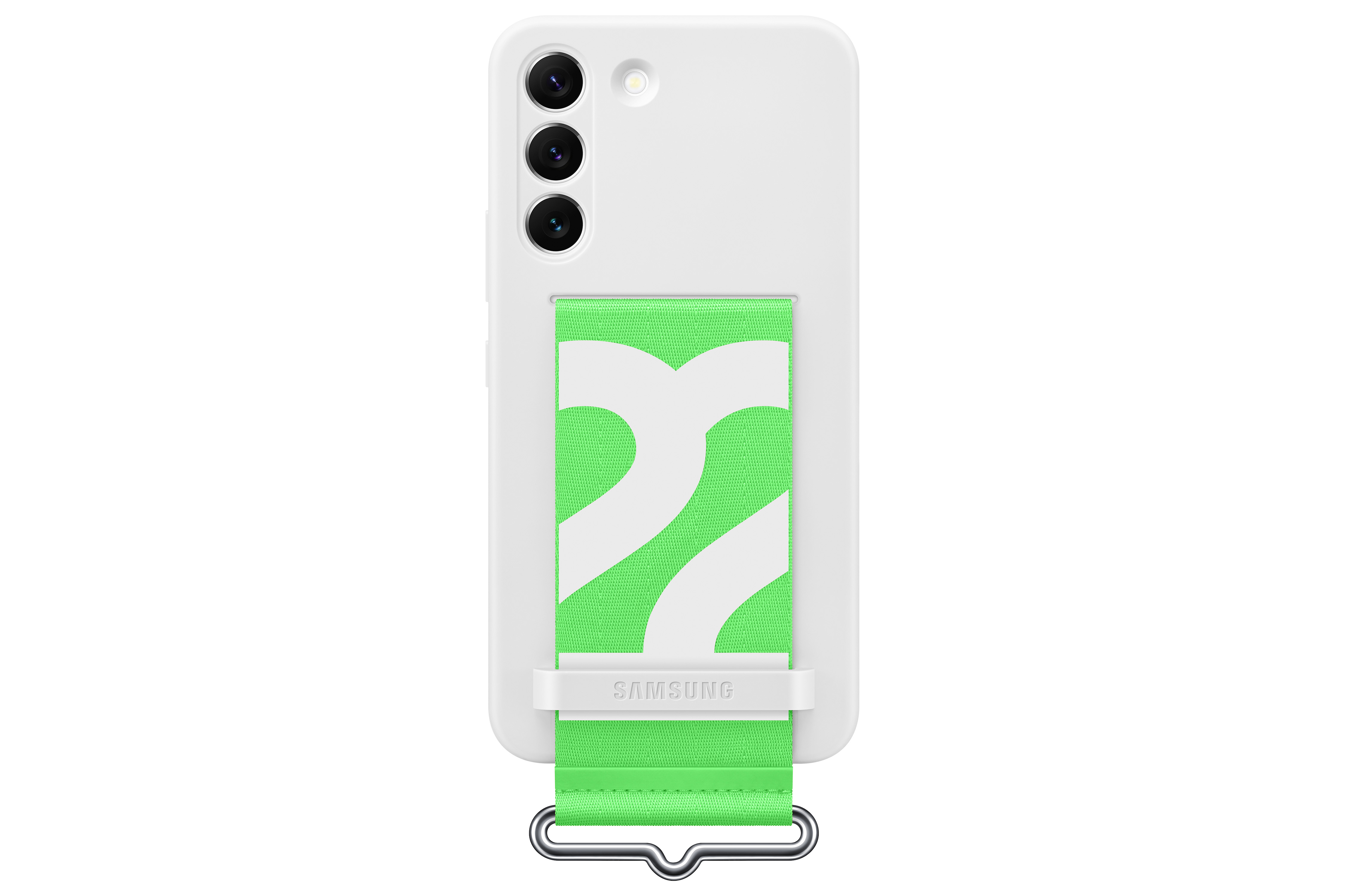 Galaxy S22 Kayışlı Silikon Telefon Kılıfı Beyaz