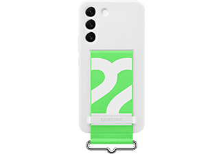SAMSUNG Galaxy S22 Kayışlı Silikon Telefon Kılıfı Beyaz