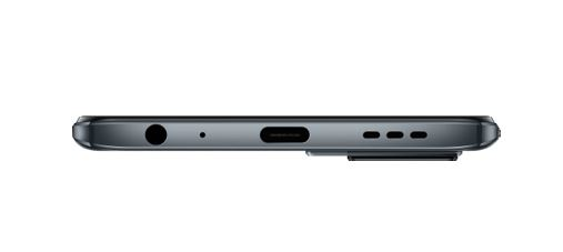 Unteransicht eines Smartphones mit Anschlüssen, Lautsprechern und Mikrofonlöchern.