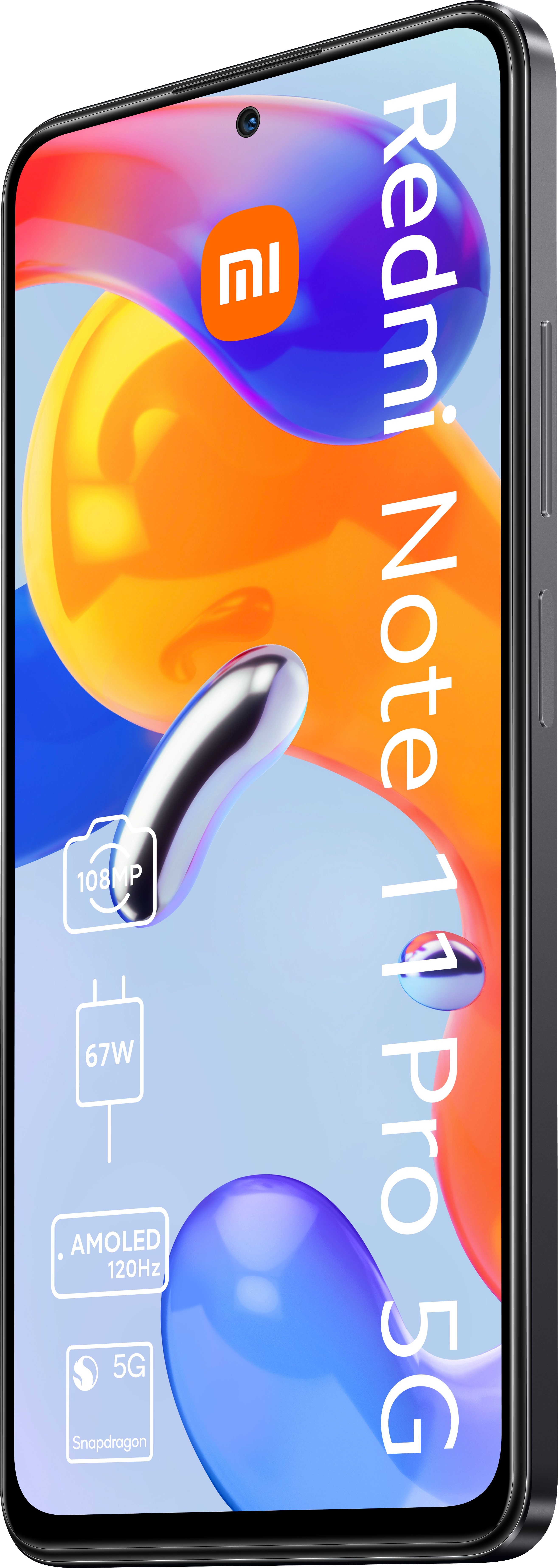 Ein Smartphone mit den Worten 'Redmi Note 11 Pro 5G' wird gezeigt.