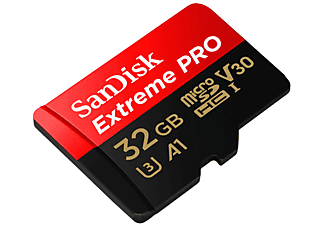 Tarjeta Micro SDHC | SanDisk Extreme 32 GB, 100 MB/s, UHS-I, U3, V30, A1, Clase 10, UHD, Multicolor