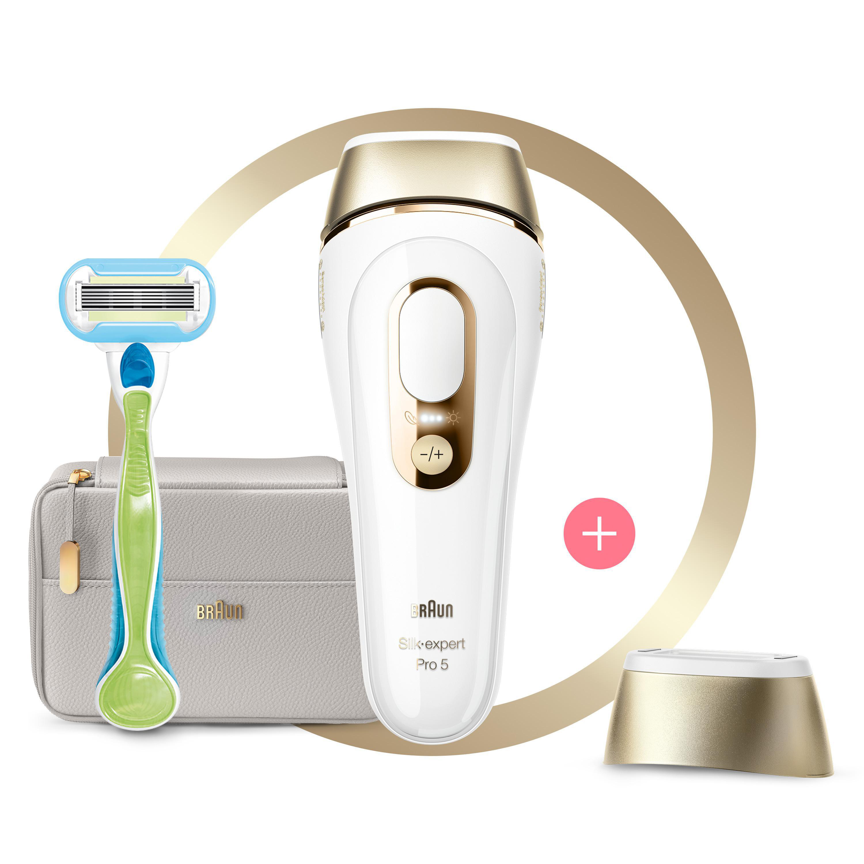 Pro Expert Weiß/gold BRAUN PL5054 Silk Haarentfernung IPL 5