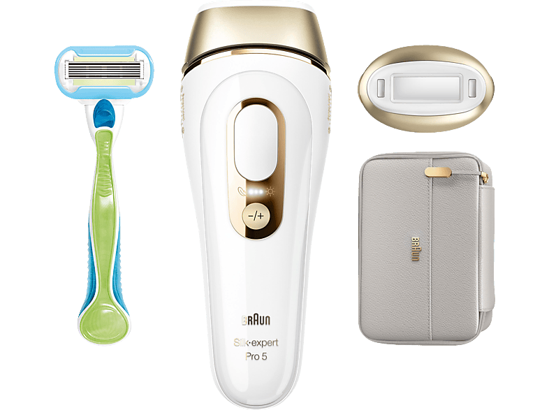 Expert 5 Weiß/gold BRAUN IPL- Pro Haarentfernungsgerät | MediaMarkt PL5054 Silk IPL Haarentfernung