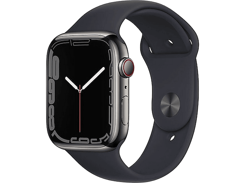 Apple Watch Series 7, GPS + CELL, 45 mm, Grafito de Acero Inoxidable ...