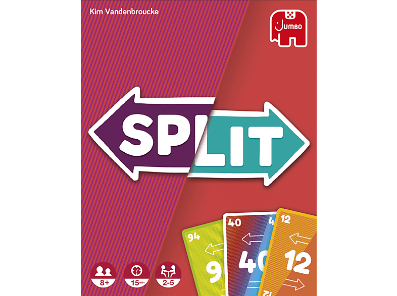 JUMBO Spiele Split - Kartenspiel für Kinder und Erwachsene ab 8 Jahren - für 2 bis 5 Spieler Familienspiel Mehrfarbig