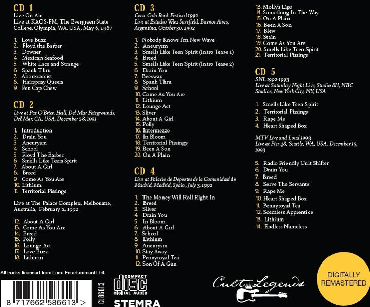 Achterkant van een cd-hoesje met songtitels en credits.