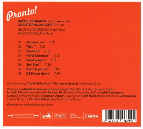 Daniel Erdmann - Christophe Marguet - Pronto!  - (CD)