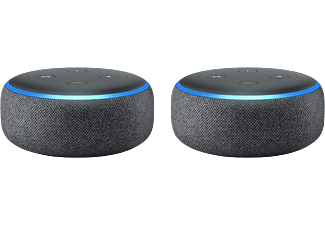 Altavoz inteligente con Alexa - Amazon Echo Dot (3ª Gen), Controlador de Hogar, 2 unidades, Antracita