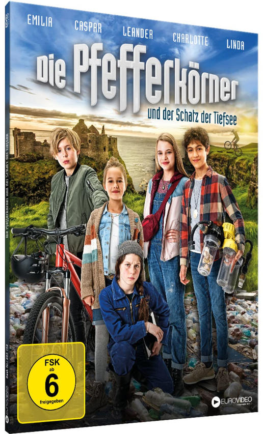 DVD-Cover von 'Die Pfefferkörner' mit Kindern vor einem Gebäude.