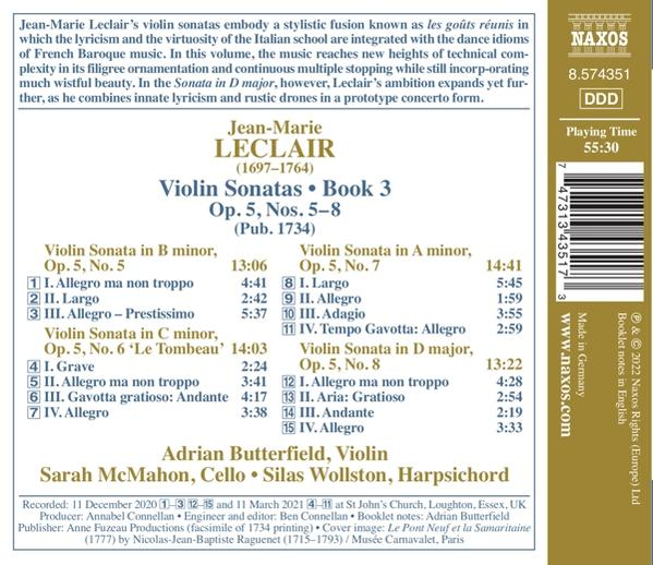 Butterfield,Adrian/McMahon,Sarah/Wollston,SIlas - Violin Sonatas,Book 3  - (CD)