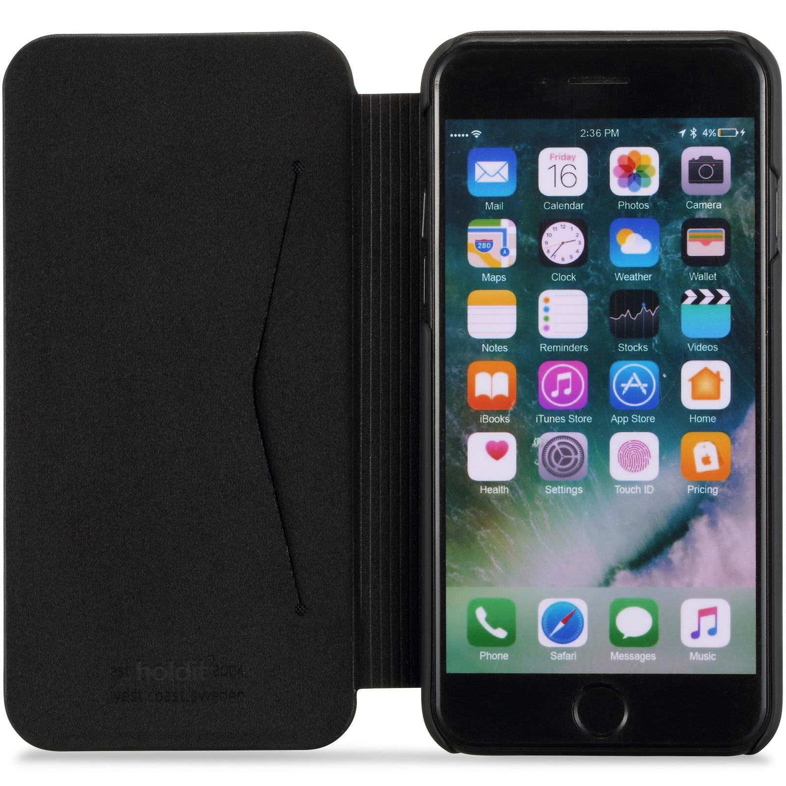 HOLDIT Slim Flip, Bookcover, Apple, SE (2. Gen.), 7, 8, Schwarz