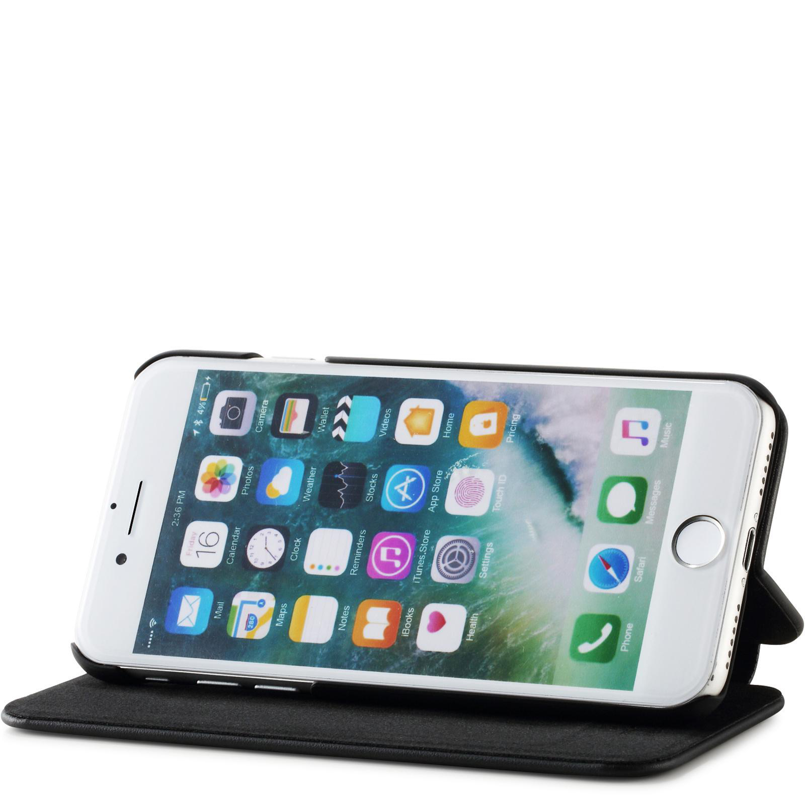 HOLDIT Slim Flip, Bookcover, Apple, SE (2. Gen.), 7, 8, Schwarz
