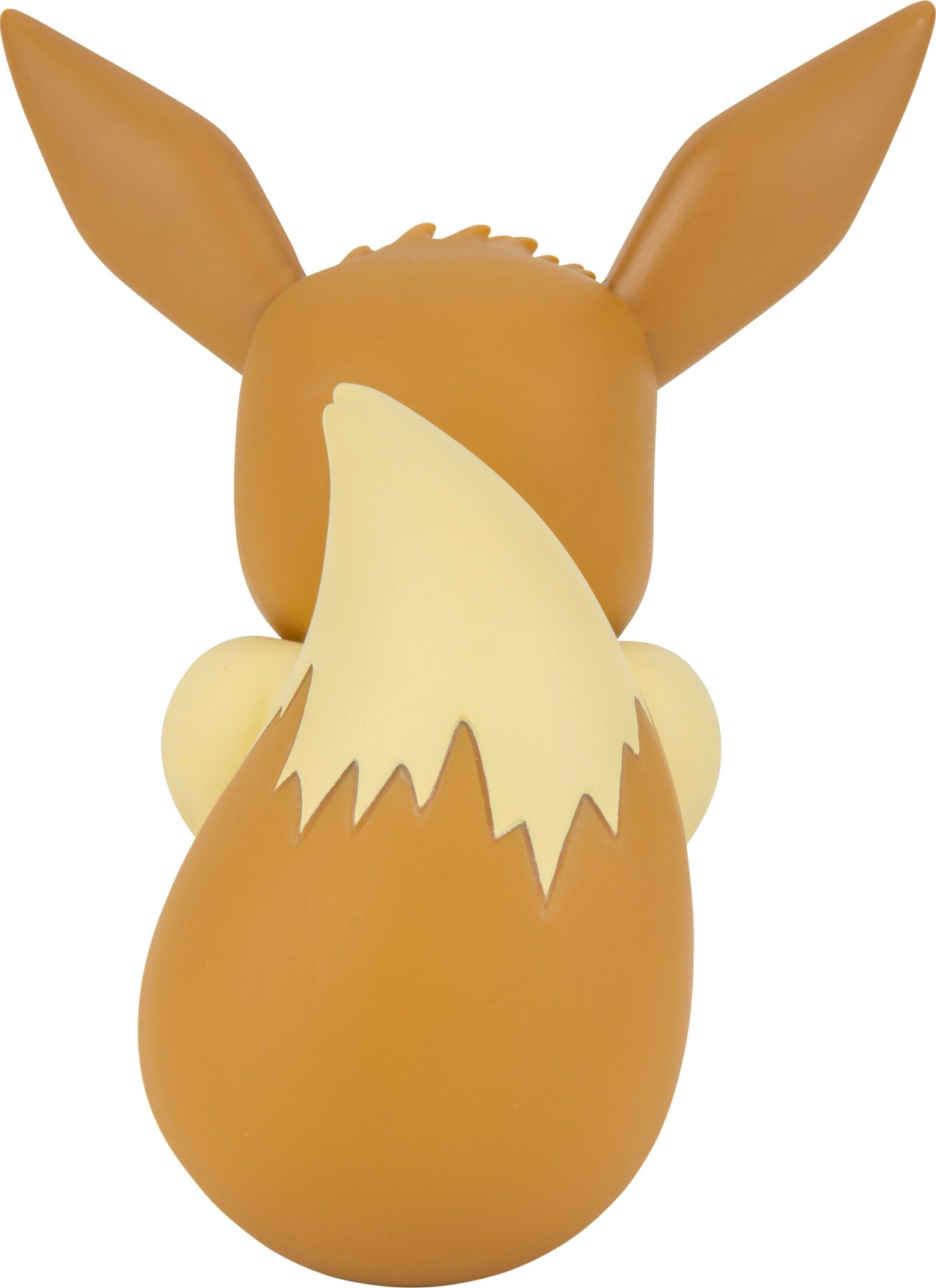 Una figura giocattolo di Eevee, vista da dietro, con la coda in evidenza.