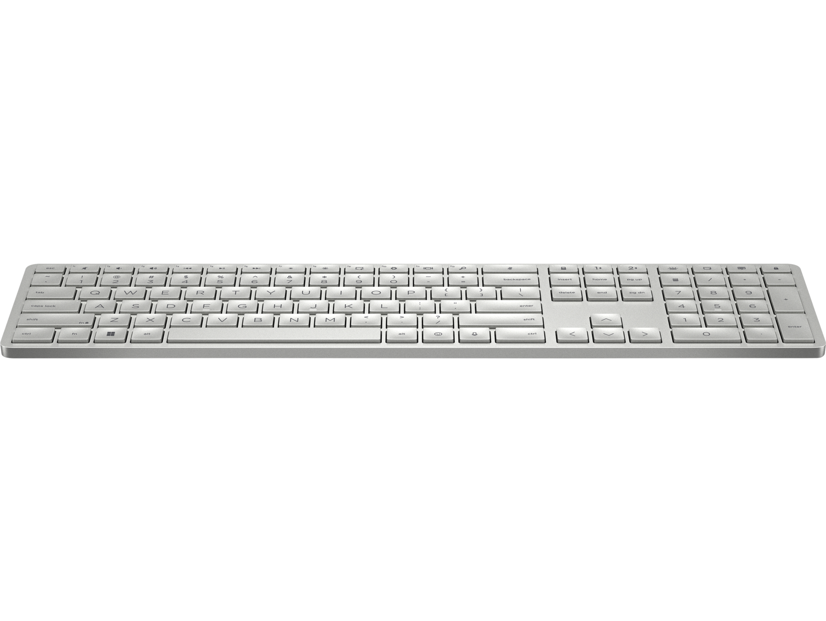 Teclado - Teclado inalámbrico programable HP 970, 3Z729AA, USB e Inalámbrico, Retroiluminación, Plata