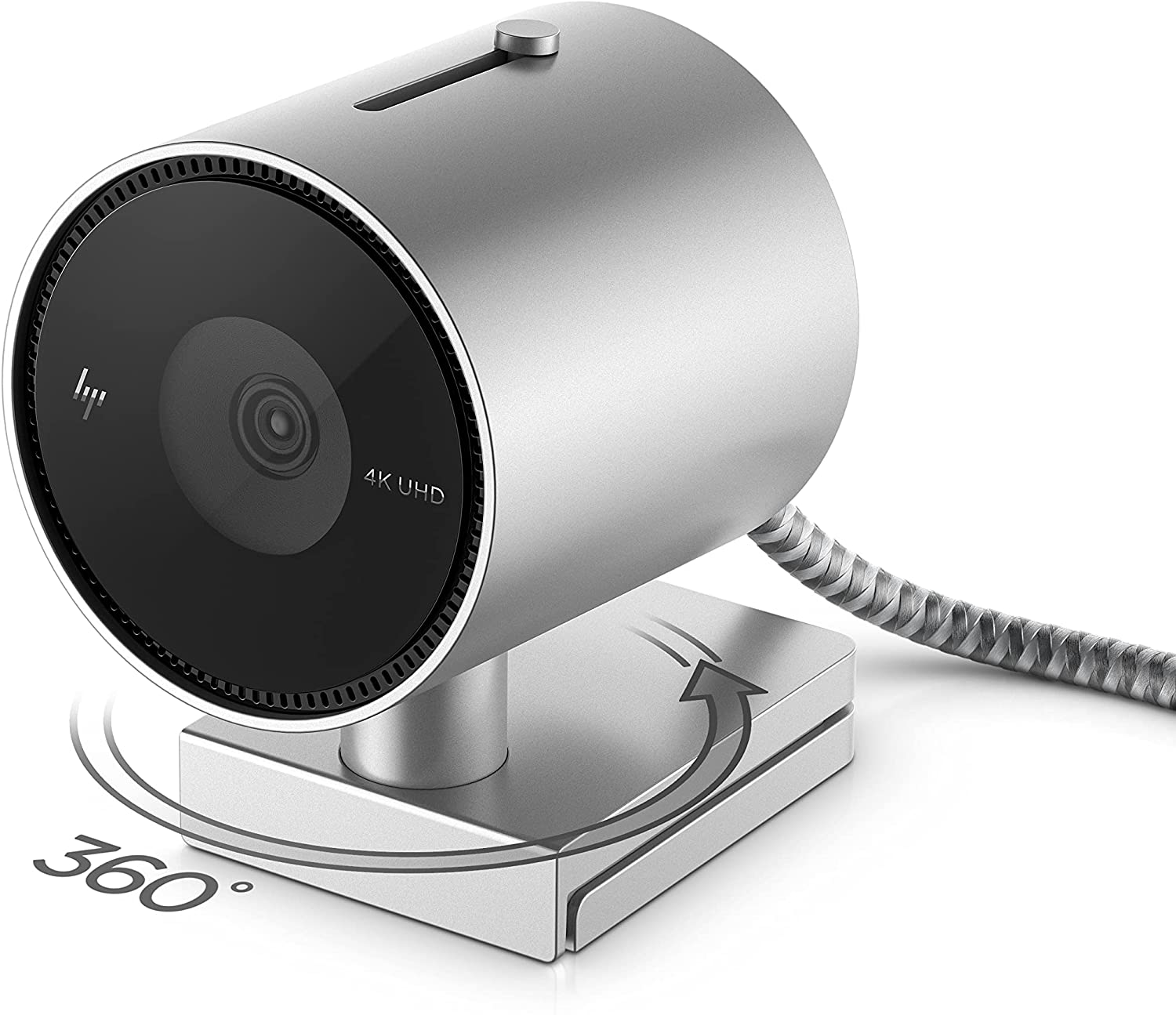 Webcam - HP 950 4K PRO WEBCAM, Enfoque facial AI, Negro, Plata