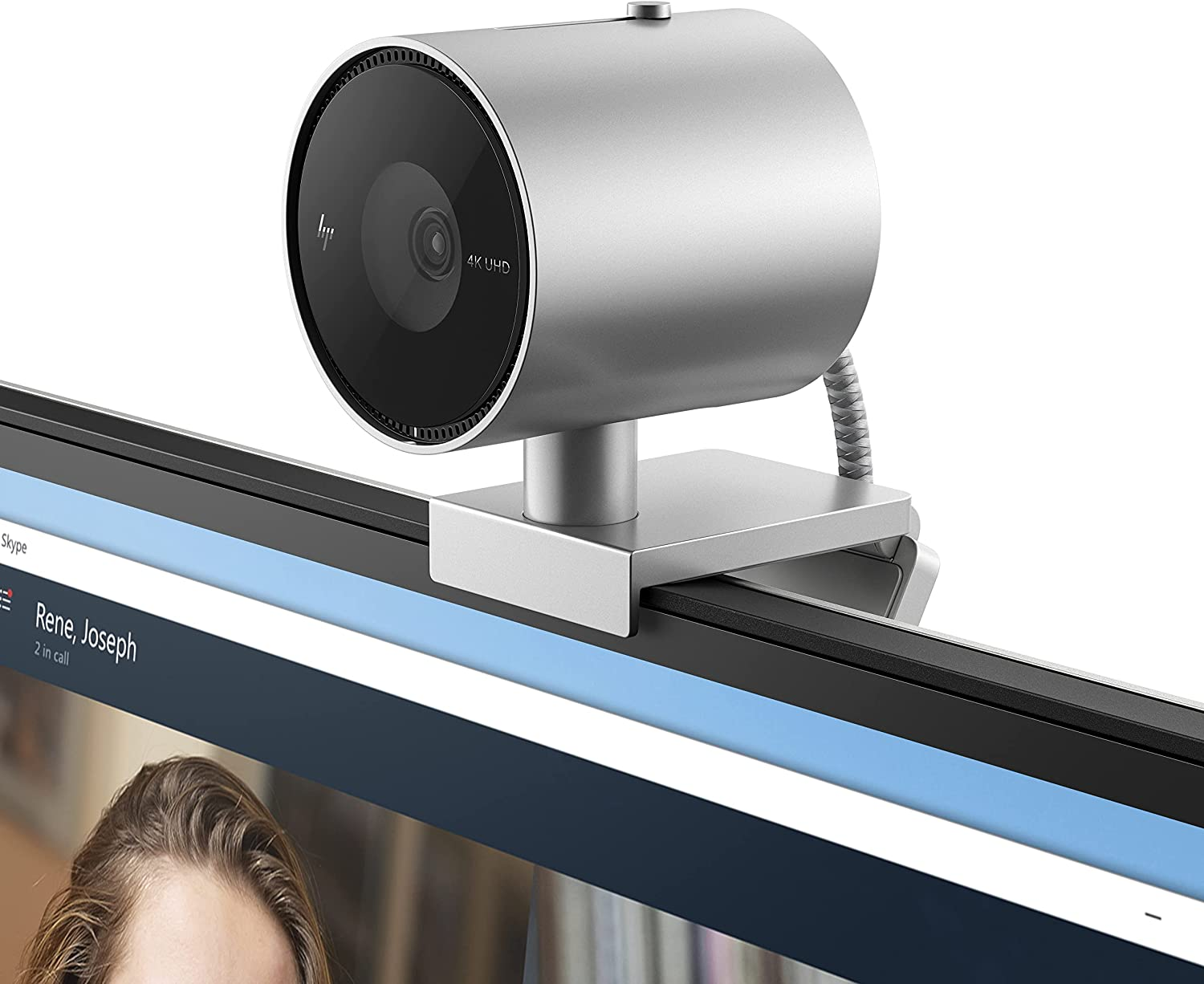 Webcam - HP 950 4K PRO WEBCAM, Enfoque facial AI, Negro, Plata