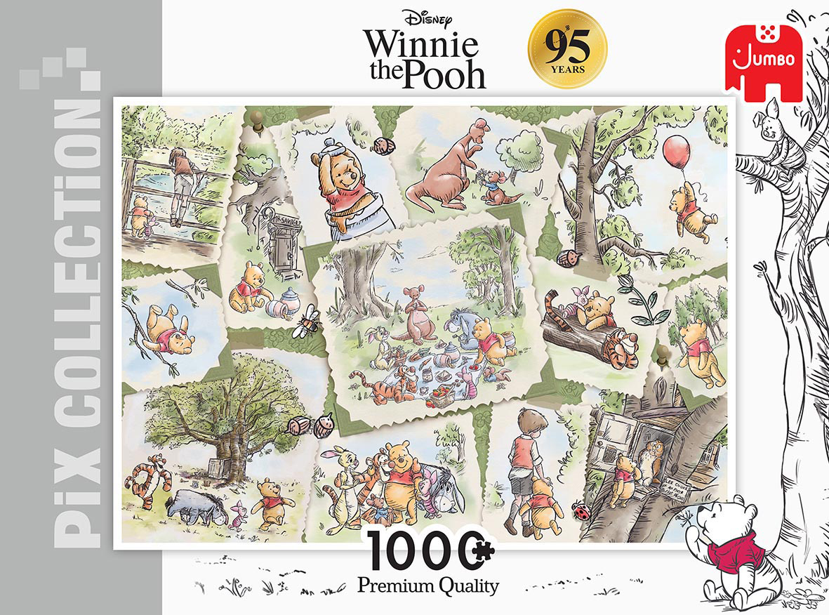 Puzzle - Mehrfarbig 95th 1000 JUMBO Pooh Classic Anniversary the Disney Teile Winnie Collection
