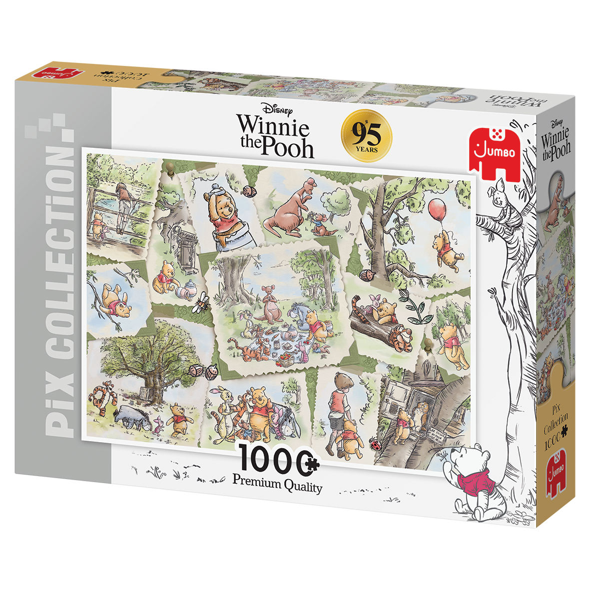 JUMBO Disney Classic Collection 95th Puzzle Teile - Anniversary Mehrfarbig the Pooh 1000 Winnie