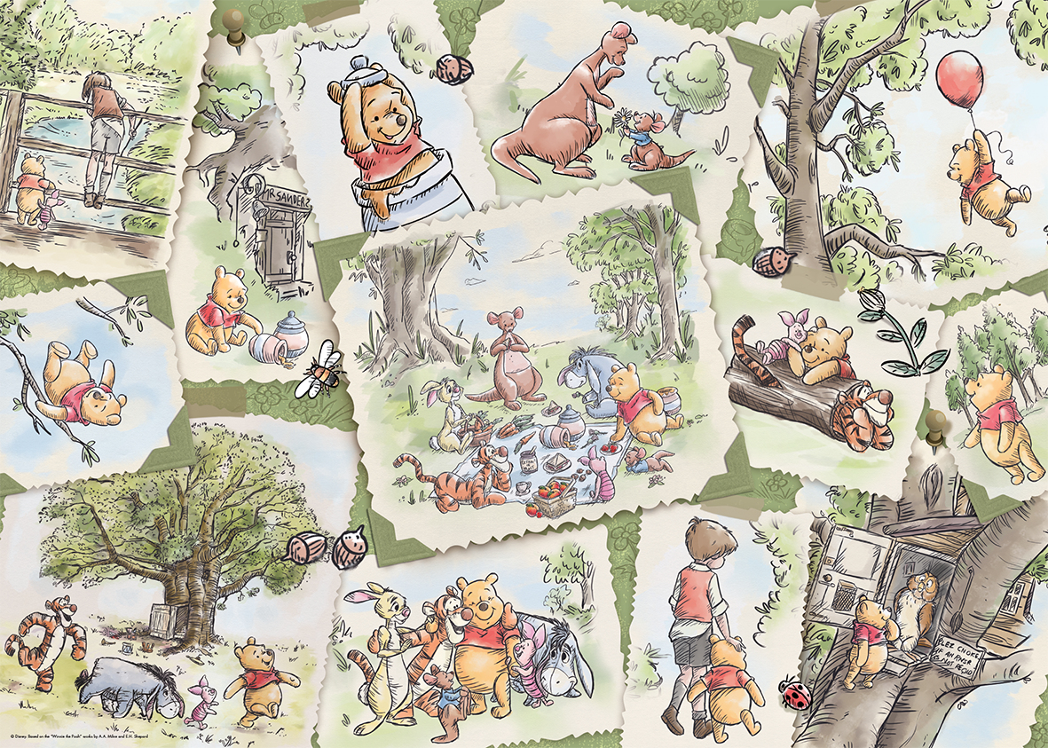 Puzzle - Mehrfarbig 95th 1000 JUMBO Pooh Classic Anniversary the Disney Teile Winnie Collection