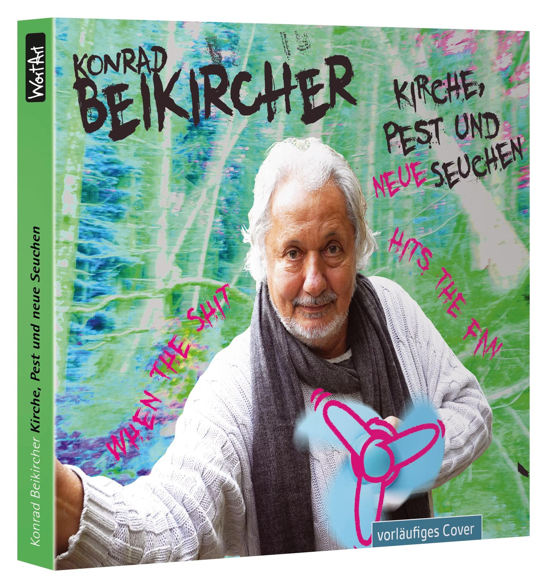 Albumcover mit Porträt eines Mannes, Text auf Deutsch, grün und weiß.
