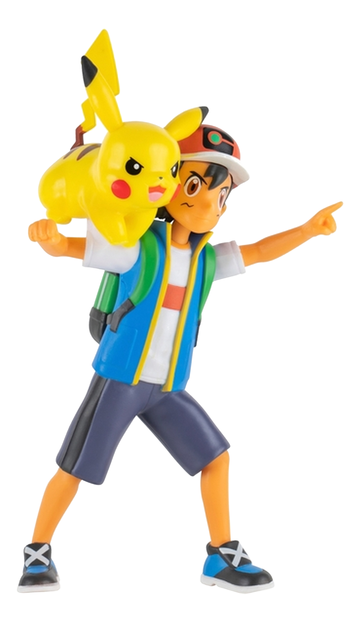 JAZWARES Pokémon: Ash + Pikachu - Battle Feature (10 cm) - Sammelfigur (Mehrfarbig)