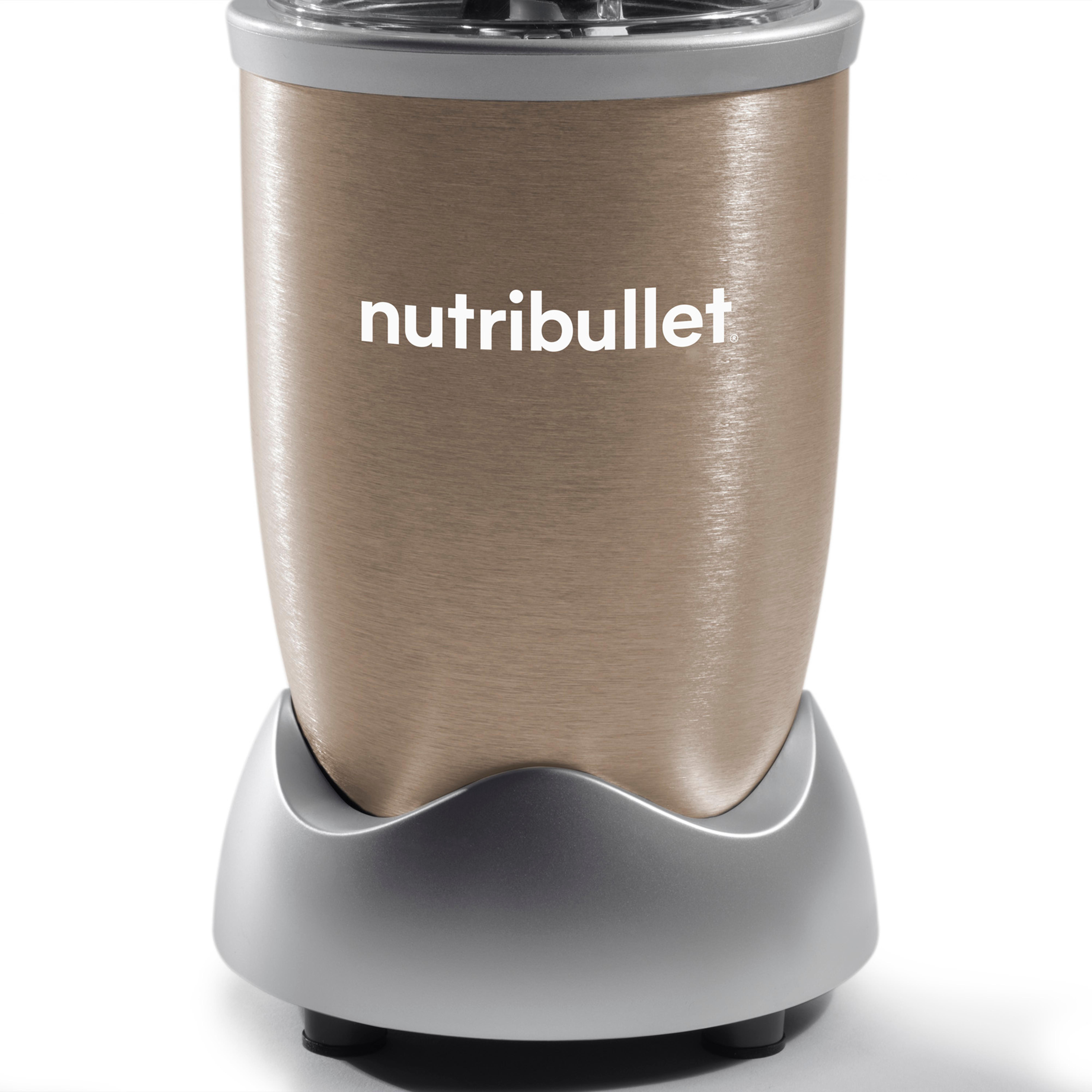 NUTRIBULLET Pro 900 NB910CP – 900-W Smoothie-Maker mit 925-ml Bechern, 6-Klingen Edelstahl-Extraktionssystem & praktischen To-Go-Deckeln, Smoothie Maker Champagner (900 Watt, 0.925 l)