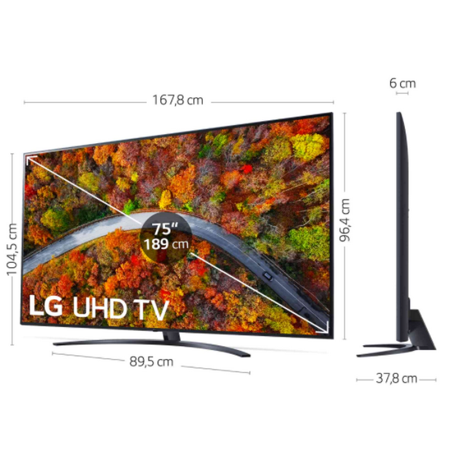 TV LED 75" - LG 75UP81006LA, 4K UHD, SmartTV webOS 6.0, 4k Quad Core, Azul